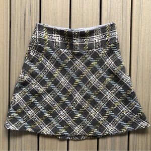 Sevier Skirts Plaid A-Line Skirt Grey, White, Light Blue & Metallic Copper Sz 10